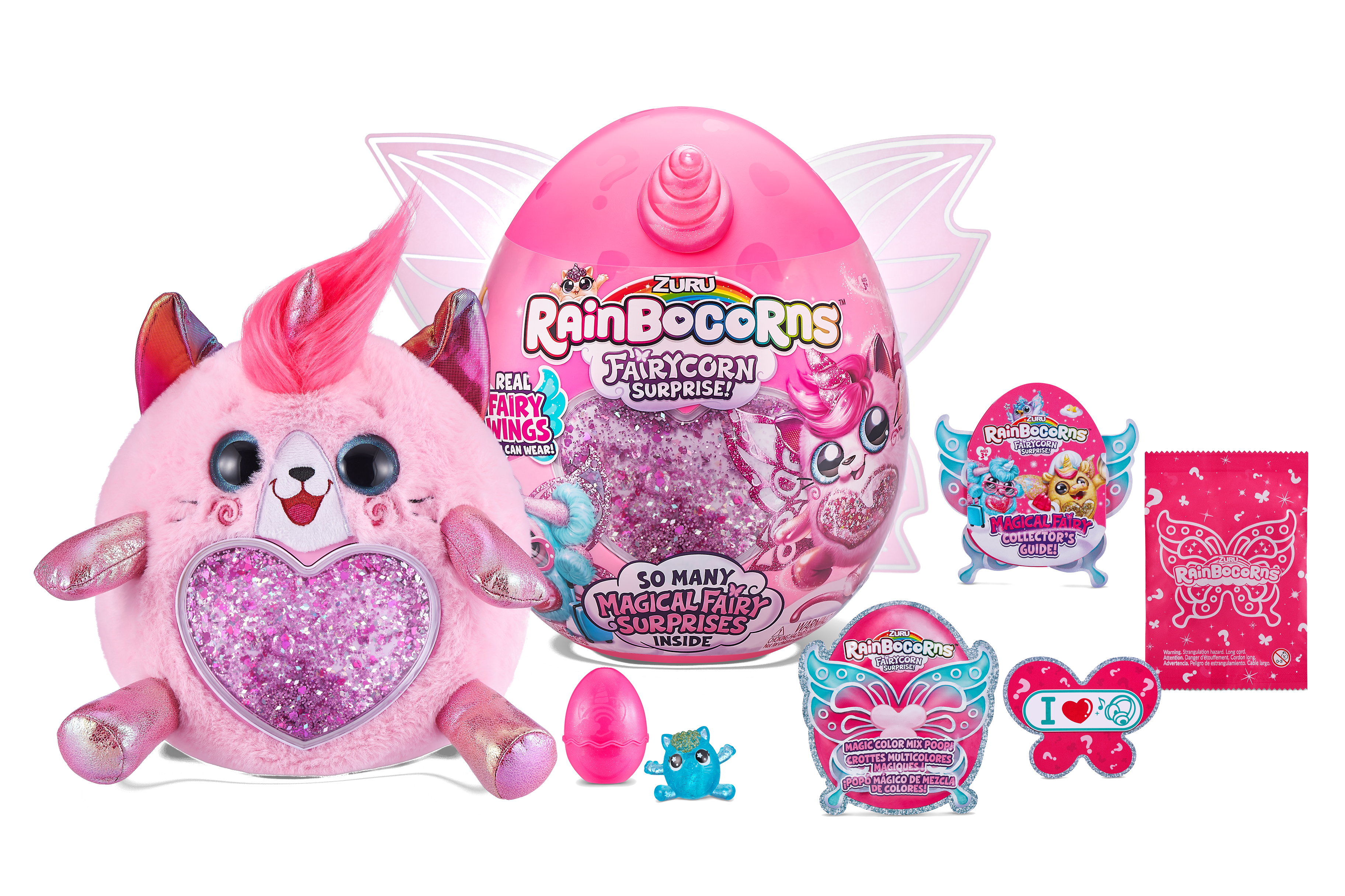 Игровой набор Rainbocorns сюрприз в яйце Fairycorn Surprise (плюш питомец ,  мини питомец в яйце, слайм, съемные крылышки) цвет розовый ✨